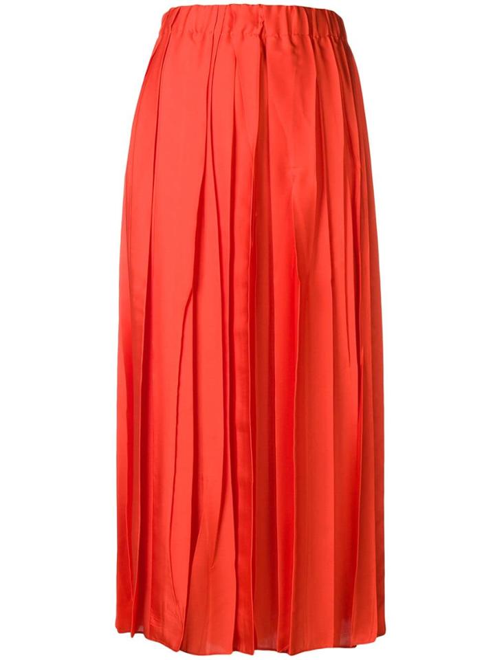 Erika Cavallini Pleated Midi Skirt - Yellow & Orange