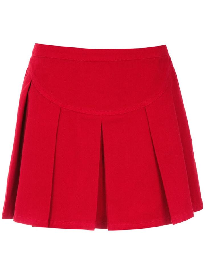 Andrea Bogosian Pleated Mini Skirt - Red