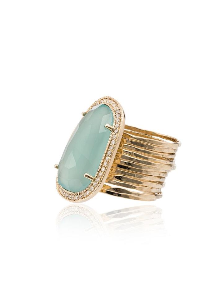 Jacquie Aiche Chalcedony Diamond 14k Gold Cocktail Ring