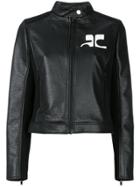 Courrèges Vinyl Cropped Jacket - Black