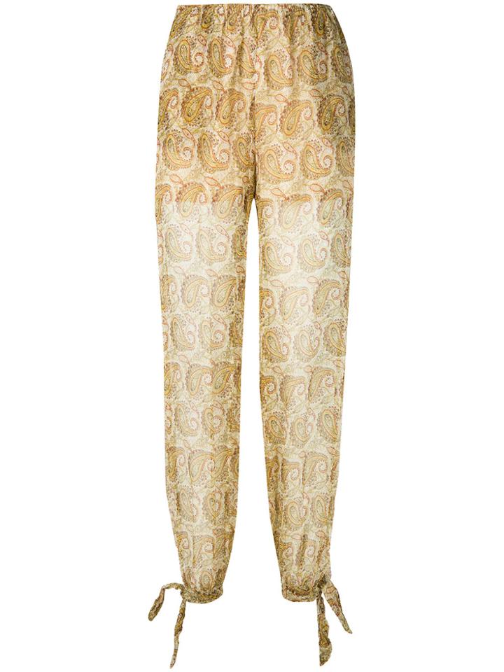 Twin-set Sheer Printed Trousers - Nude & Neutrals