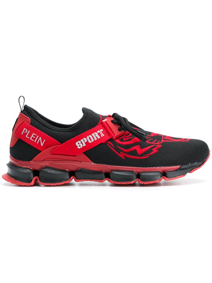 Plein Sport Panther Embroidered Sneakers - Black