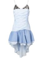 Gina Ruffle Lace Mini Dress - Blue