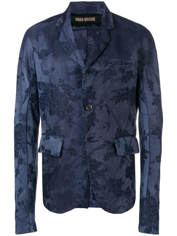 Uma Wang Floral Tailored Blazer - Blue