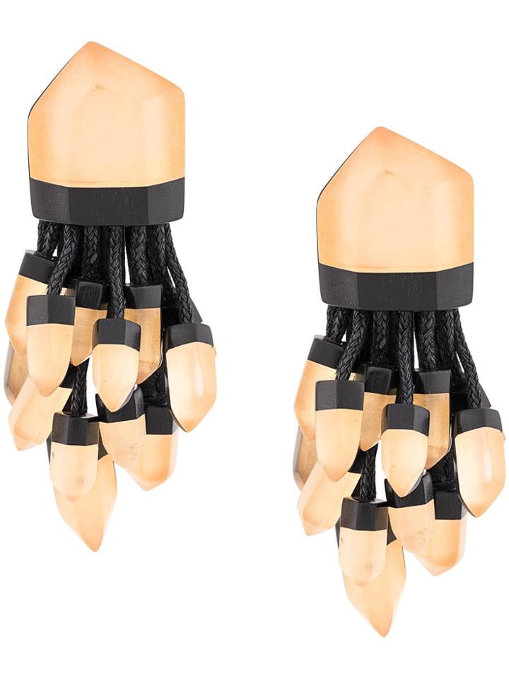 Monies Hanging Stones Drop Earrings - Black