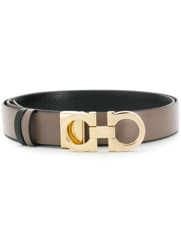 Salvatore Ferragamo Chunky Buckle Belt - Neutrals