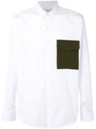 Ami Paris Large Fit Shirt Flannel Pocket - White