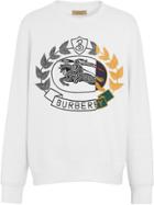 Burberry Embroidered Crest Jersey Sweatshirt - White