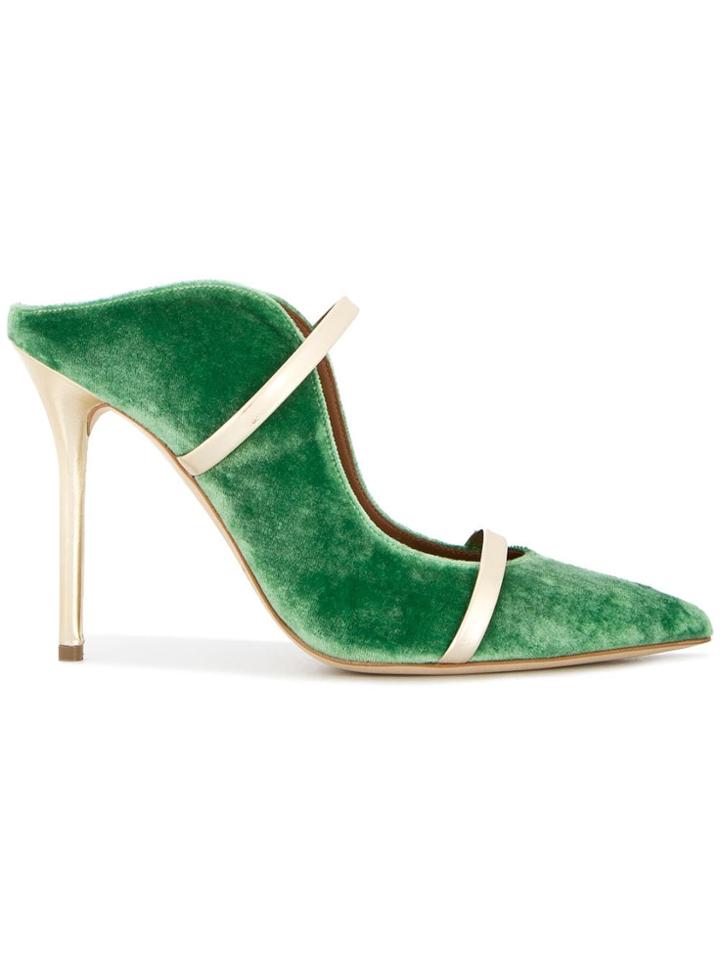 Malone Souliers Velvet Cut-out-ankle Pumps - Green