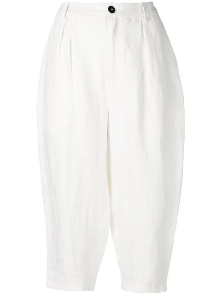 Aleksandr Manamïs Cropped High Waisted Trousers - White