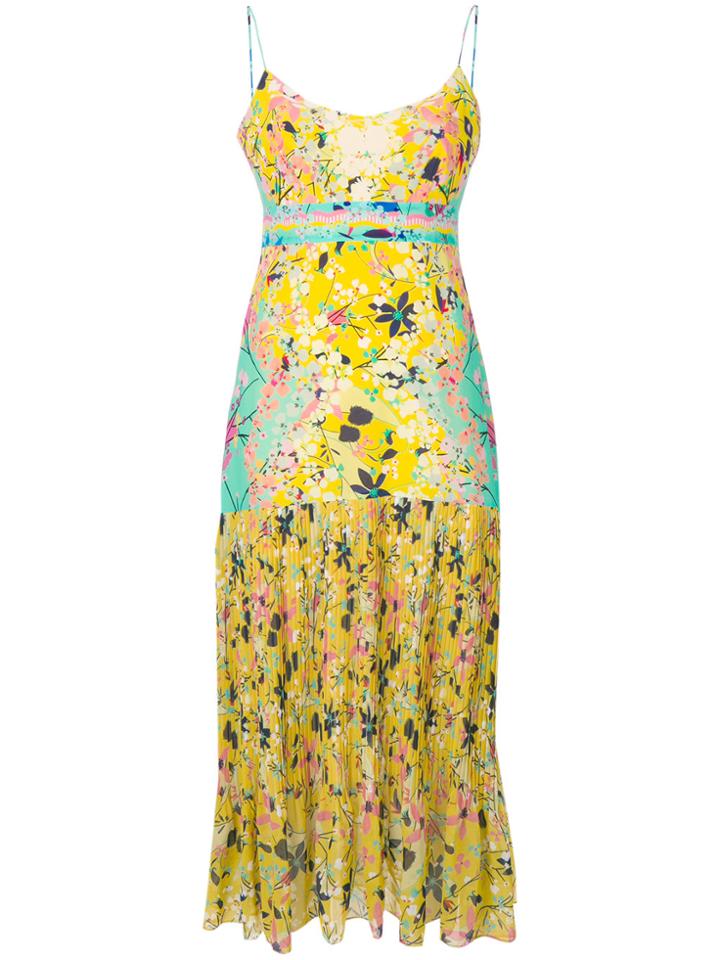 Saloni Floral Print Dress - Yellow & Orange