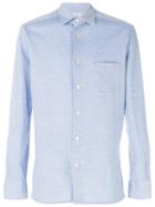 Kiton - Piqué Shirt - Men - Cotton - Xxxl, Blue, Cotton