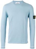 Stone Island - Crew Neck Jumper - Men - Cotton - L, Blue, Cotton