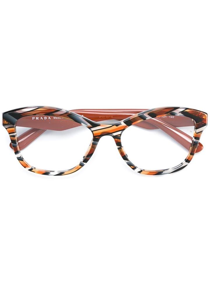 Prada Eyewear Square Shaped Glasses, Yellow/orange, Acetate