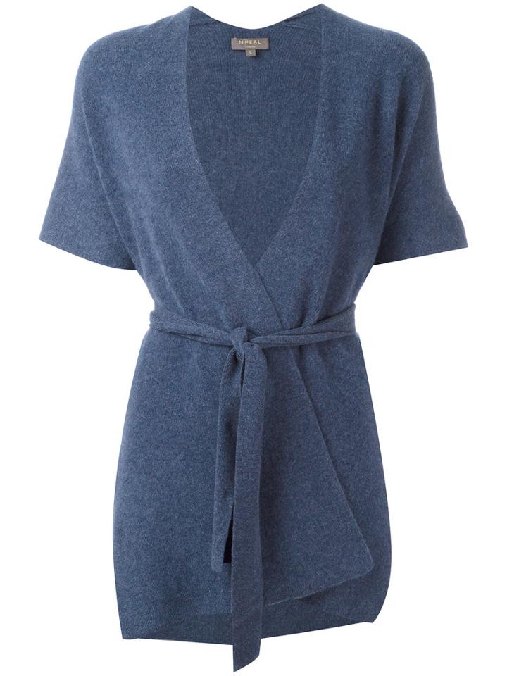 N.peal Wrap Cardigan, Women's, Blue, Cashmere