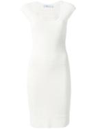 Blumarine Fitted Cap Sleeve Dress, Women's, Size: 42, White, Polyamide/viscose