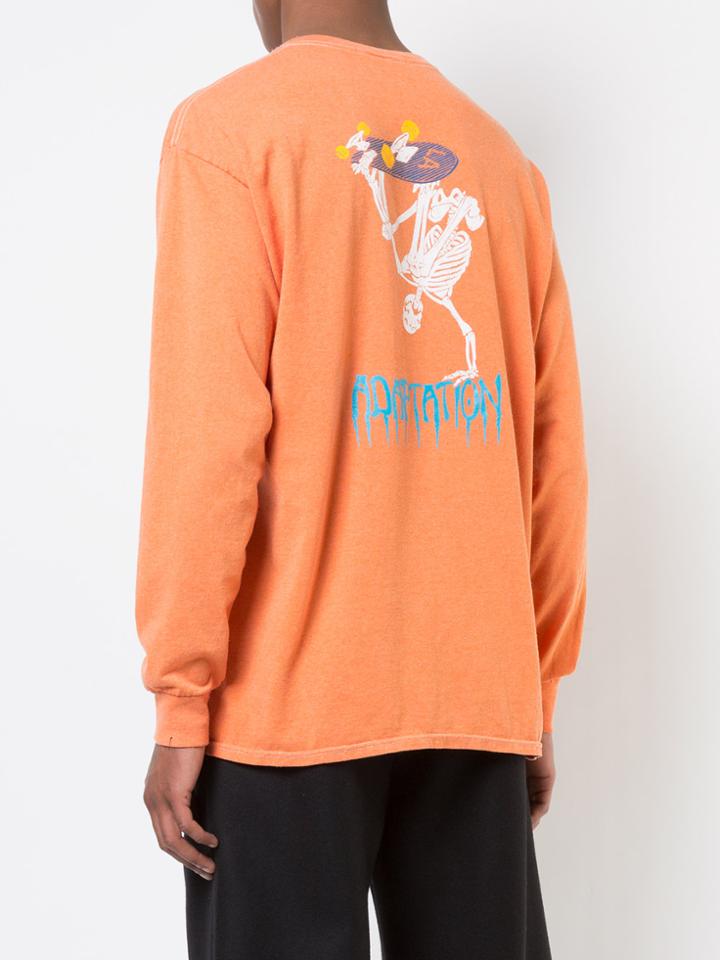 Adaptation Aod Skater Long Sleeve Vintage T-shirt - Yellow & Orange