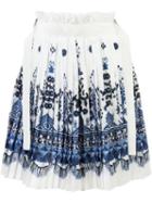 Sacai Patterned Skirt, Women's, Size: 2, White, Polyester/cupro/cotton