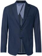 Emporio Armani Slim Fit Textured Blazer - Blue
