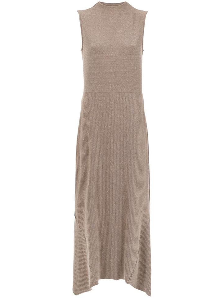 Osklen Ribbed Long Dress - Nude & Neutrals