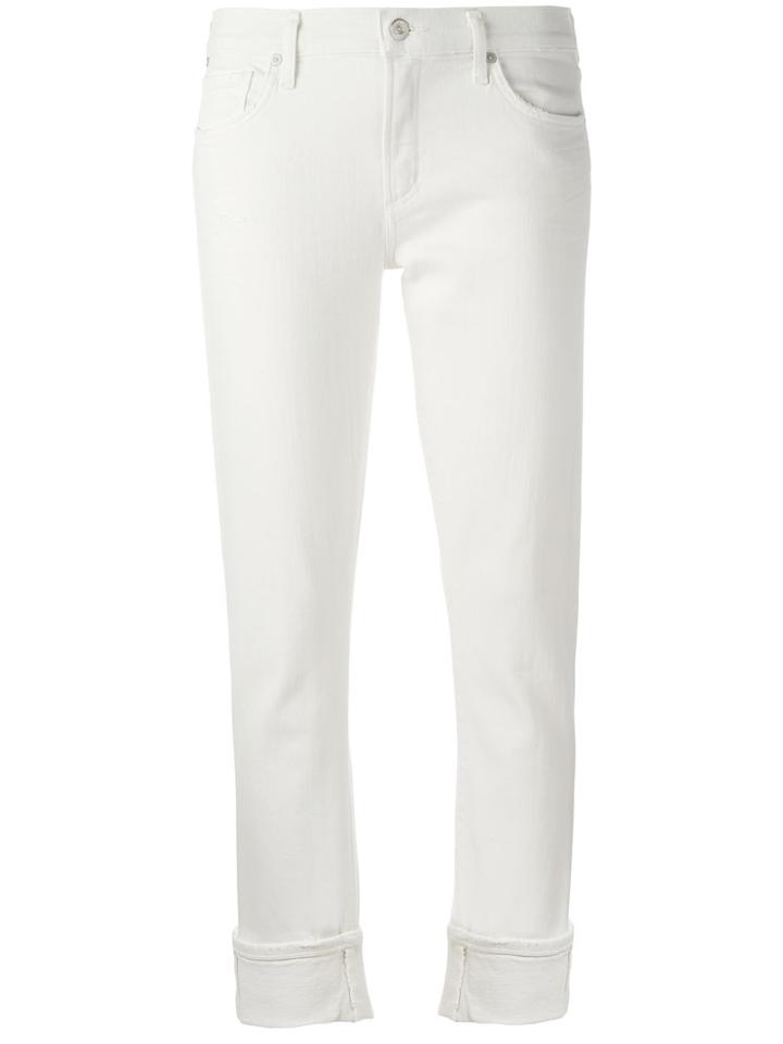 Citizens Of Humanity Straight Jeans, Women's, Size: 25, White, Cotton/polyurethane