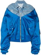 Unravel Project Oversized Denim Bomber Jacket - Blue