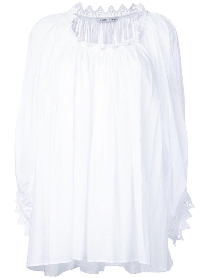 Tsumori Chisato - Scoop Neck Blouse - Women - Cotton - S, White, Cotton