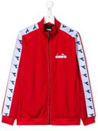 Diadora Junior Logo Sleeve Bomber Jacket - Red