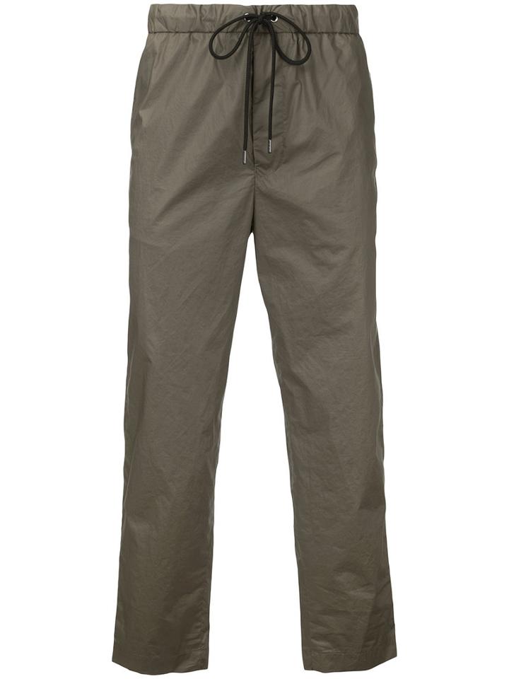 En Route - Drawstring Cropped Trousers - Men - Cotton - 1, Green, Cotton