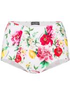 Dolce & Gabbana High Waisted Floral Briefs - White
