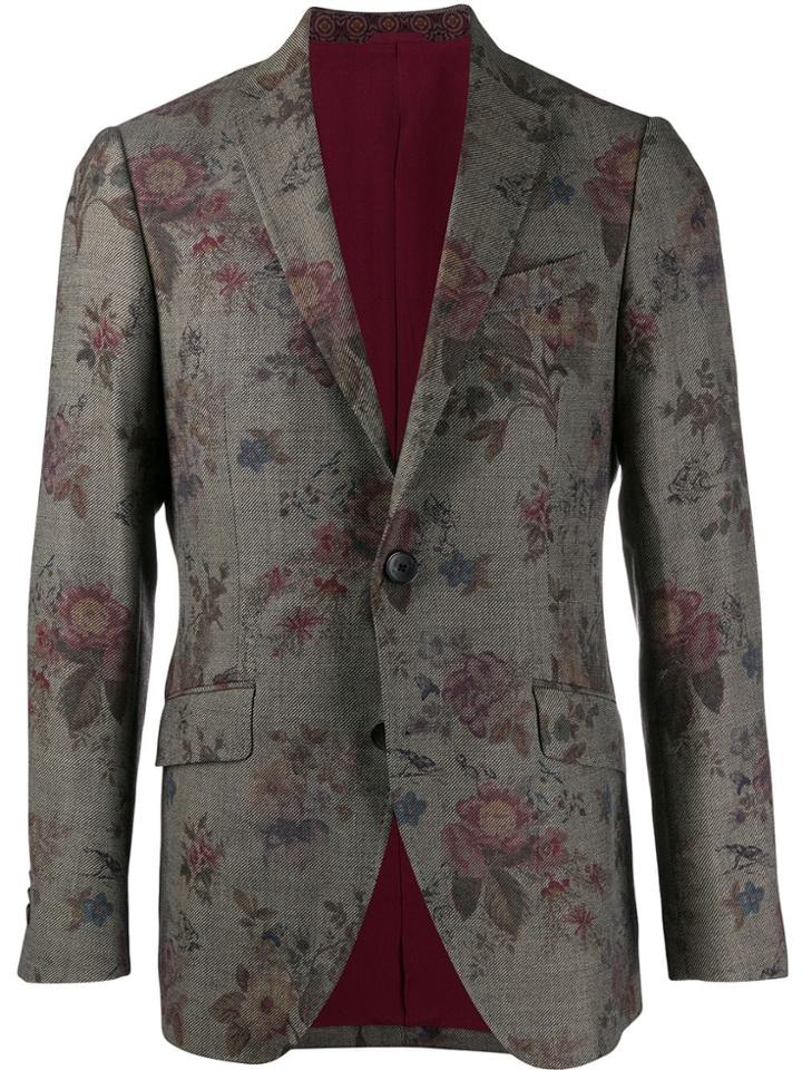 Etro Floral-print Blazer - Brown
