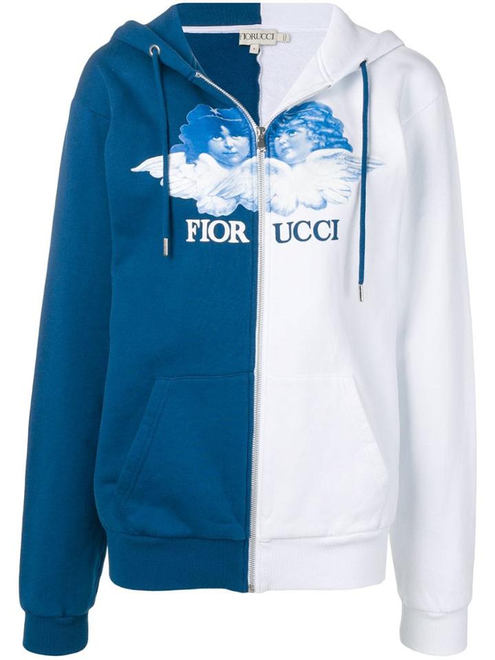 Fiorucci Angels Two Tone Zip Hoodie - Blue