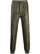 Moncler Crinkle-effect Drawstring Tapered Trousers - Green