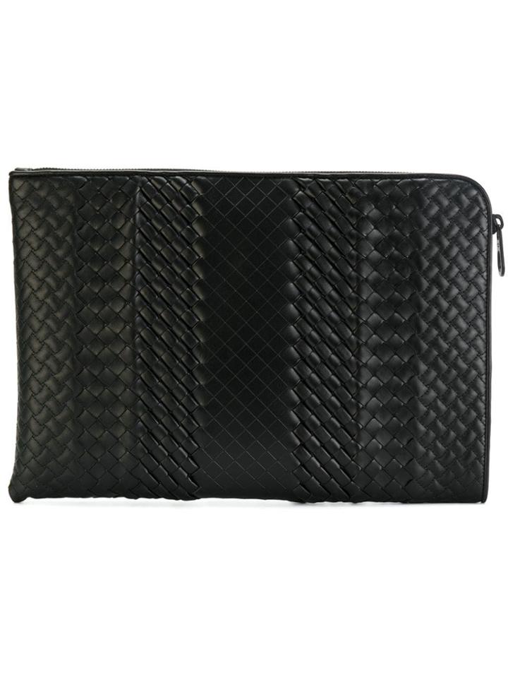Bottega Veneta Nero Intrecciato Imperatore Calf Document Case - Black