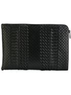 Bottega Veneta Nero Intrecciato Imperatore Calf Document Case - Black