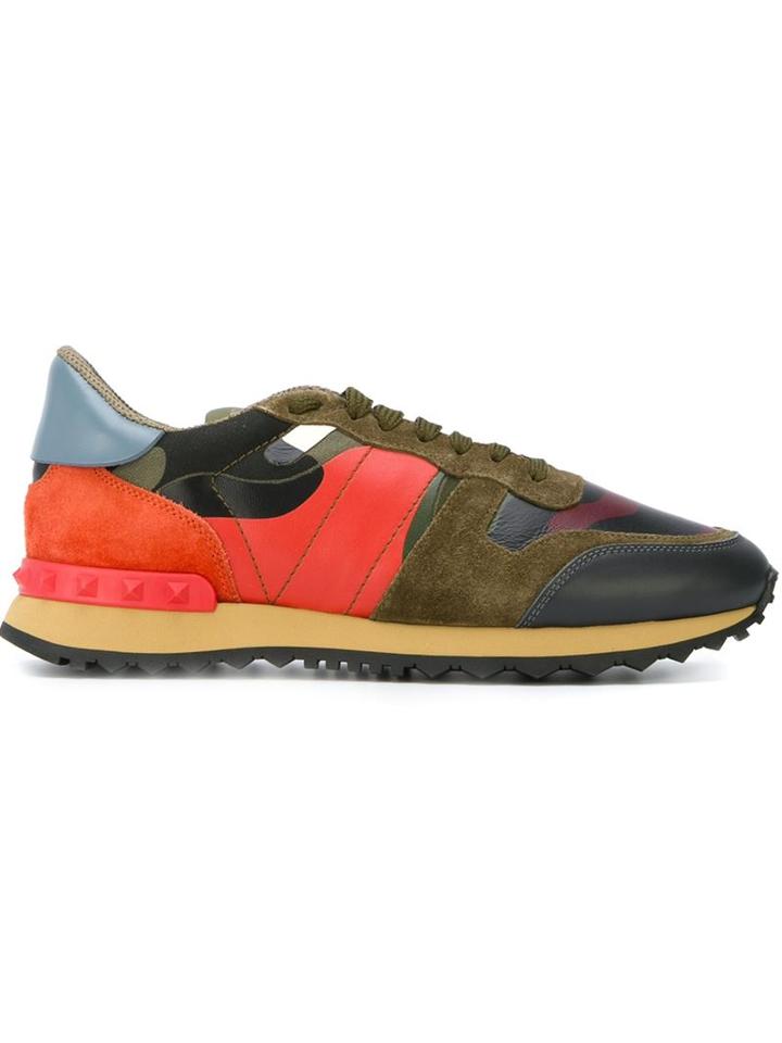 Valentino Garavani Rockrunner Sneakers, Women's, Size: 36, Green, Suede/leather/rubber/cotton