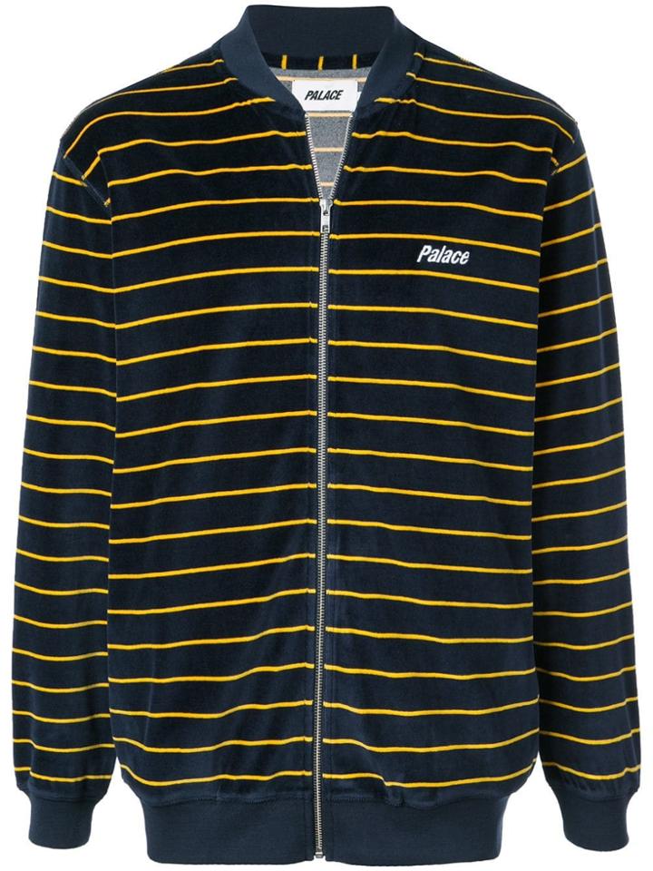 Palace Velvet Zip Sweatshirt - Blue