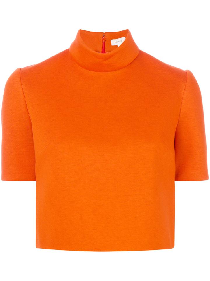 Delpozo Rear Zip Cropped Top - Yellow & Orange