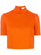 Delpozo Rear Zip Cropped Top - Yellow & Orange