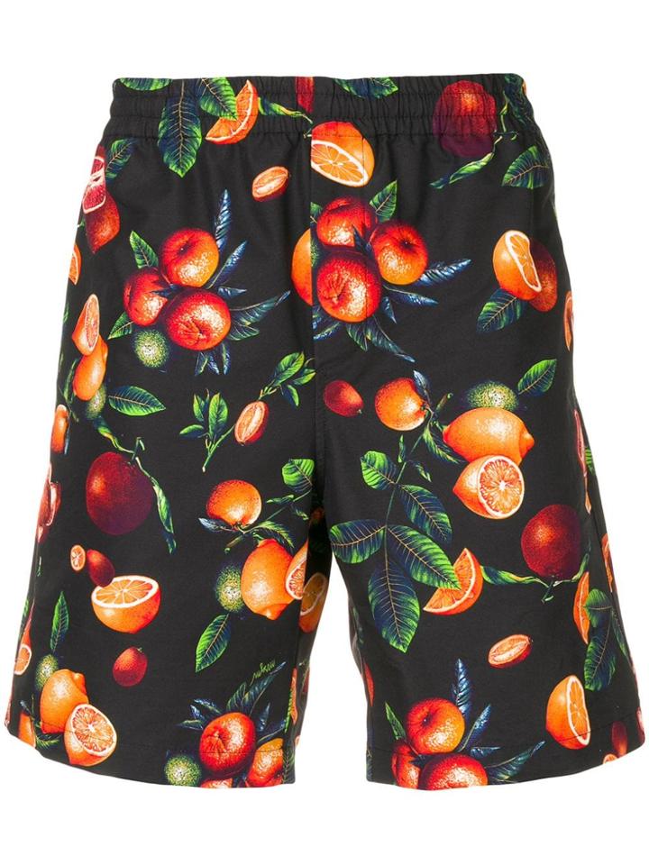 Msgm Citrus Print Shorts - Black