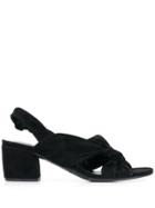 Del Carlo Knotted Front Sandals - Black