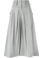 J.w. Anderson Pinstriped Pleated Cropped Trousers