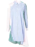 Sacai Asymmetric Patchwork Shirt Dress - Multicolour