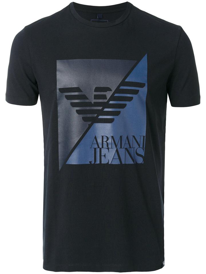 Armani Jeans Logo Print T-shirt - Blue
