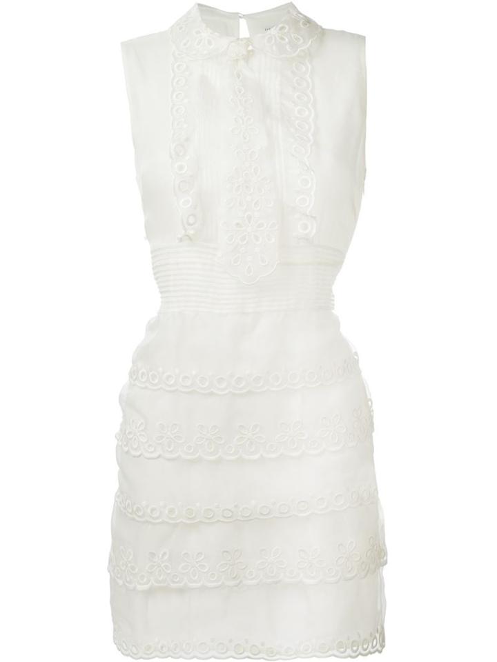 Red Valentino Embroidered Lace Frilled Dress