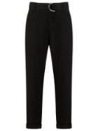 Egrey Cropped Trousers, Women's, Size: 38, Black, Lyocell