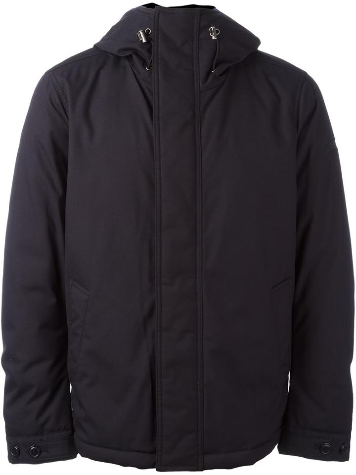 Woolrich Hooded Padded Jacket, Men's, Size: Small, Blue, Feather Down/polyamide/polyester/viscose