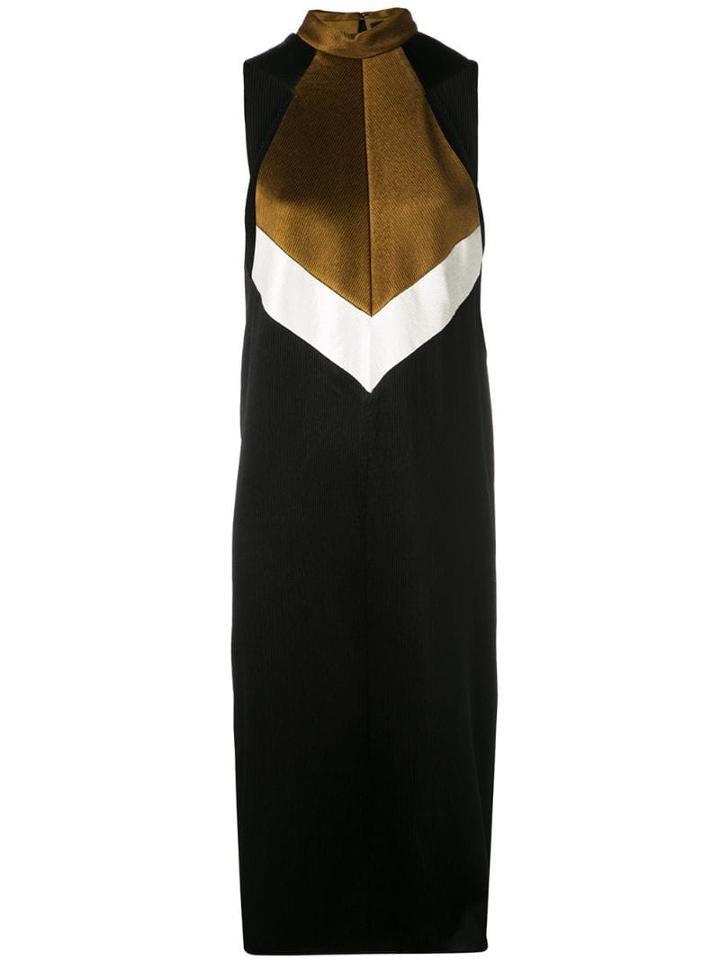 Proenza Schouler Glace Pleated Cut Out Dress - Black