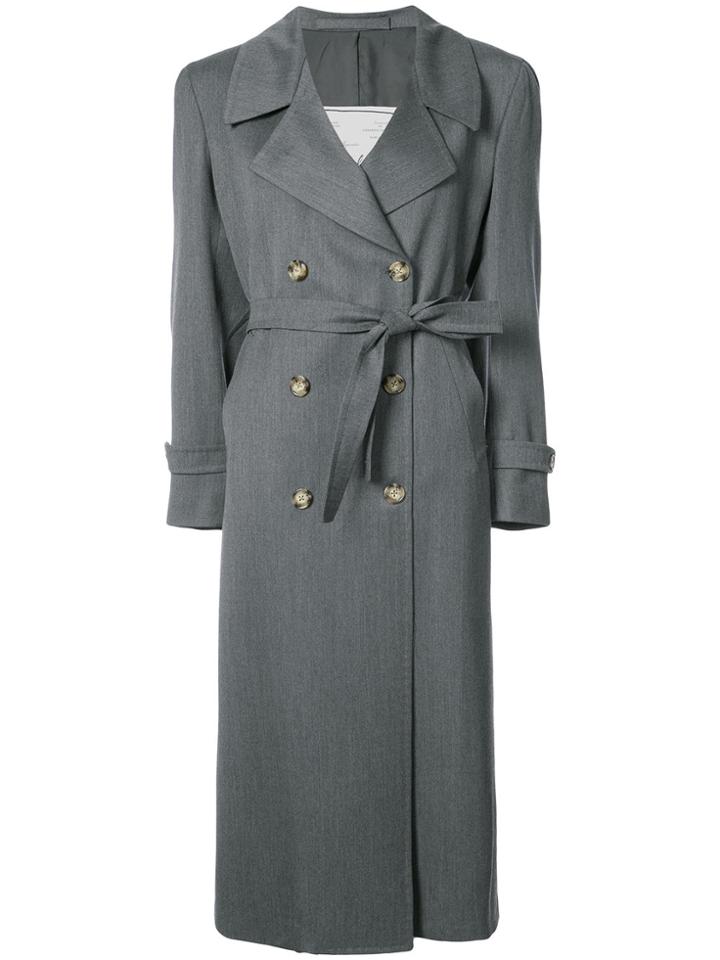Giuliva Heritage Collection Double Breasted Trench Coat - Grey