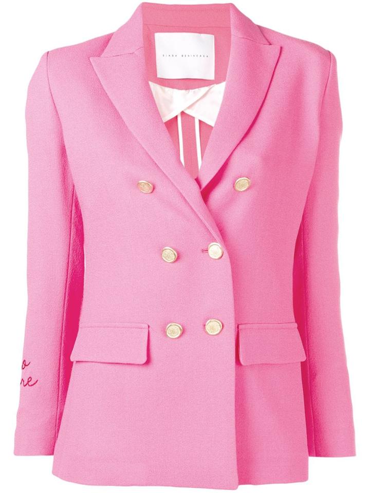 Giada Benincasa Amore Embroidered Cuff Blazer - Pink